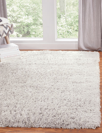 White Area Shag Rug 5x8