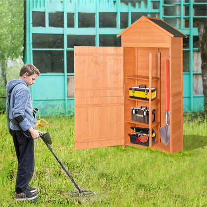 Outdoor Storage Shed - Wood Garden Storage Cabinet - Waterproof Tool Storage Cabinet with Lockable Doors for Garden, Patio, Backyard, Backyard, Patio, Lawn, Meadow, Farmland