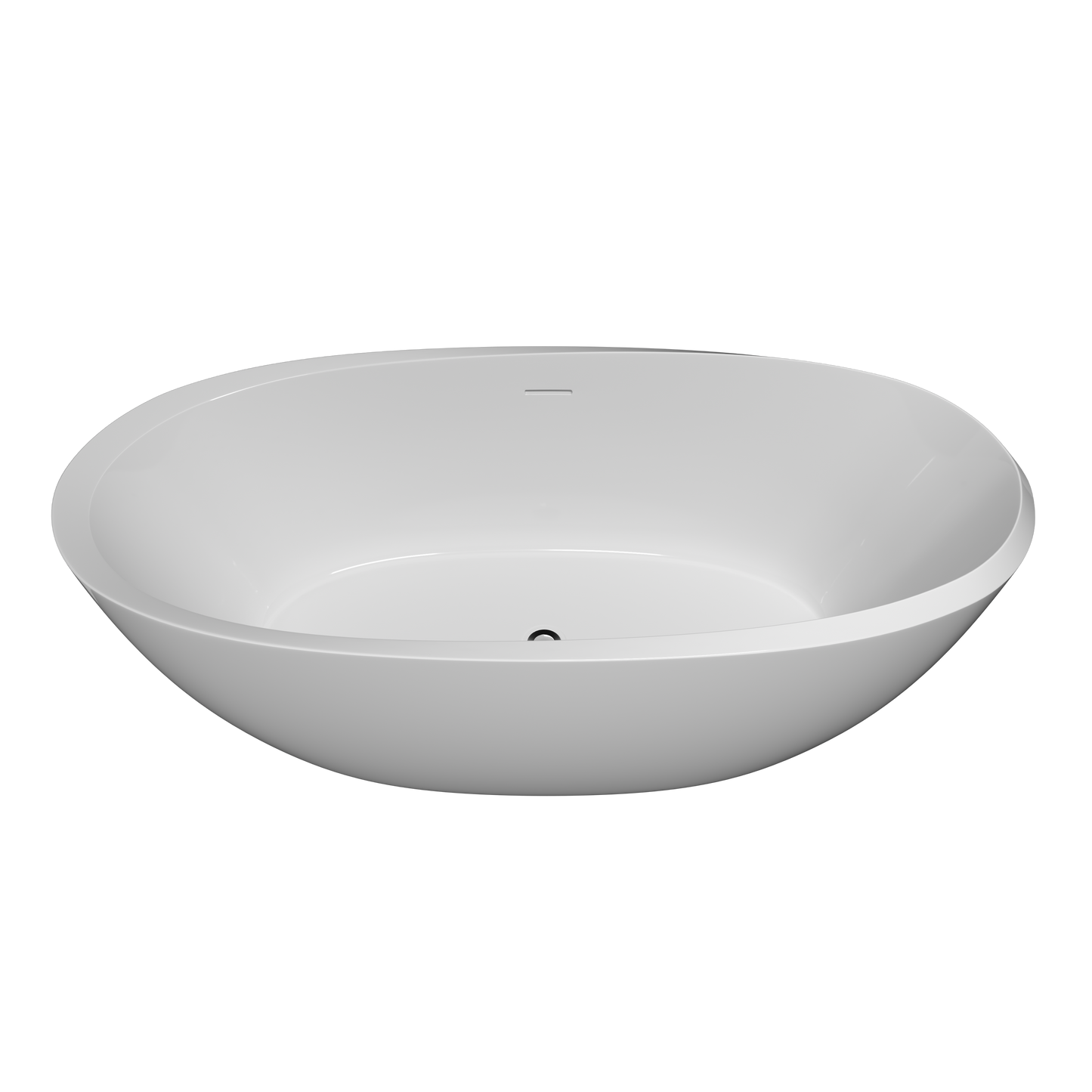 59" Acrylic Free Standing Tub - Classic Oval Shape Soaking Tub, Adjustable Freestanding Bathtub with Integrated Slotted Overflow and Chrome Pop-up Drain Anti-clogging Gloss White