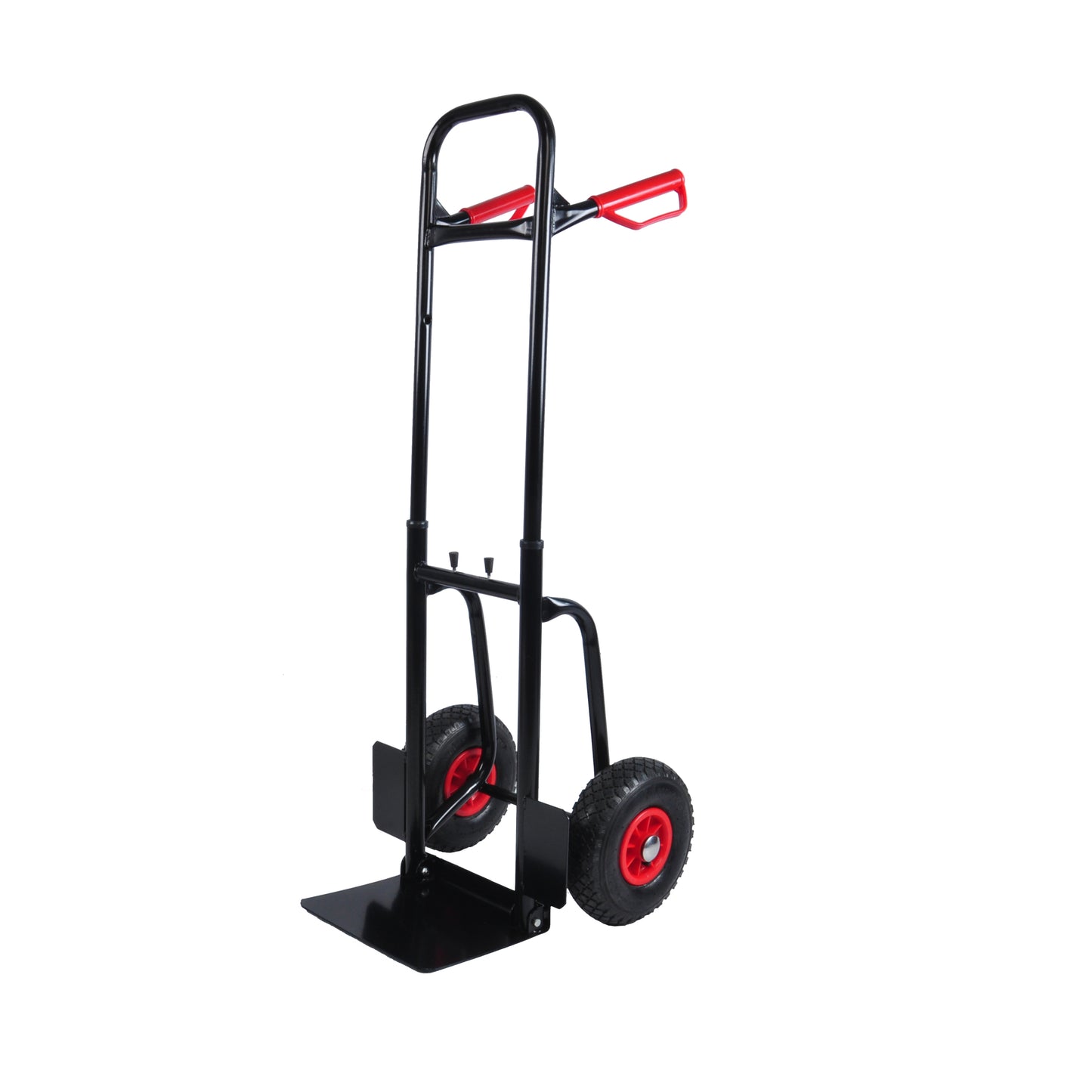 Heavy duty manual truck with double handles 330 lb steel trolley for moving heavy platform truck with 10 "rubber wheels for moving/warehouse/garden/grocery