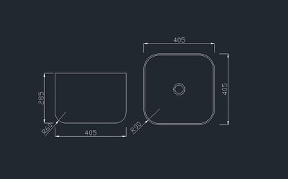 11.2inch depth Solid surface basin