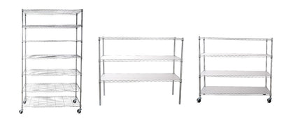 7 Tier Wire Shelving Unit, 2450 LBS NSF Height Adjustable Metal Garage Storage Shelves with Wheels, Heavy Duty Storage Wire Rack Metal Shelves - Chrome