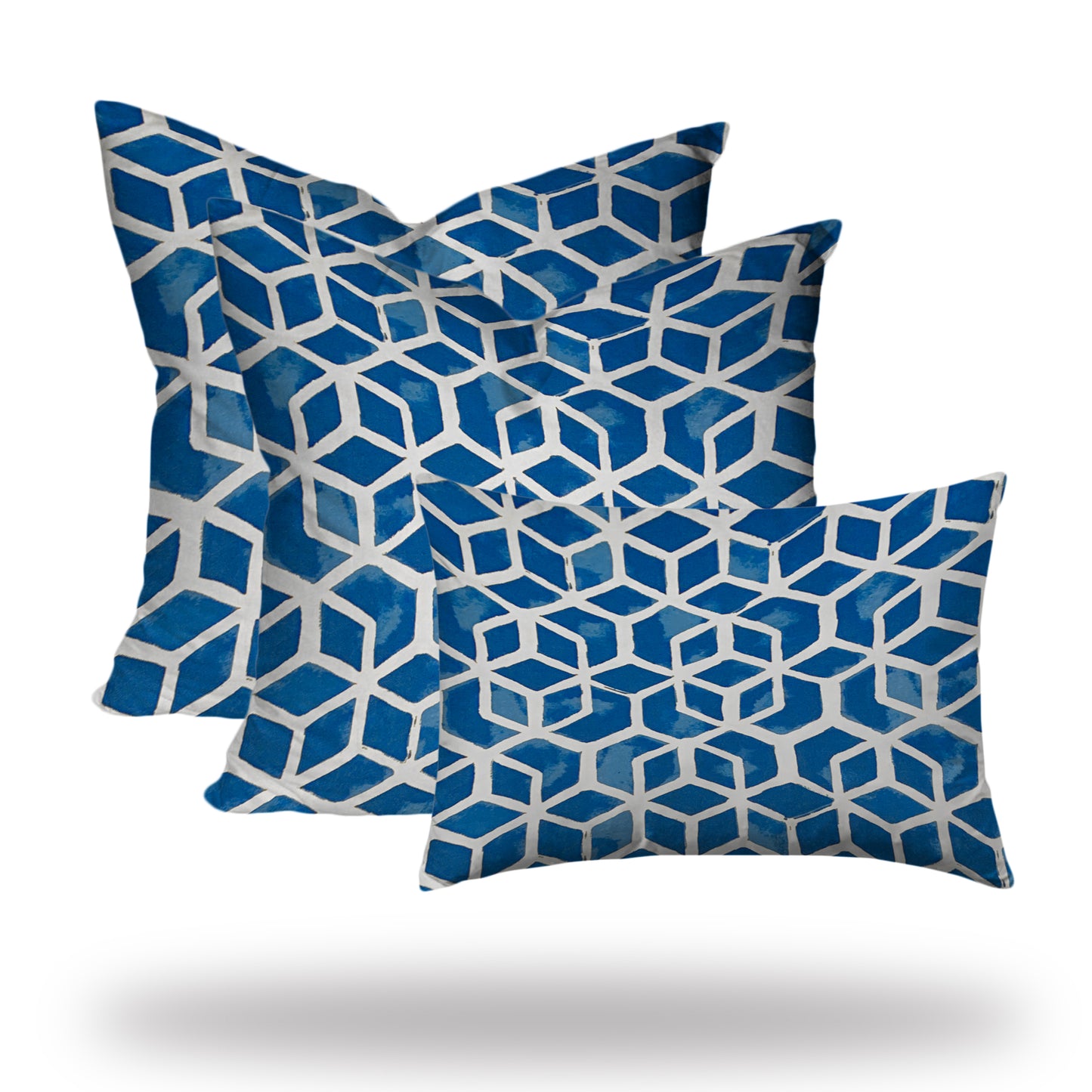 CUBE Collection Indoor/Outdoor Lumbar Pillow Set, Sewn Closed