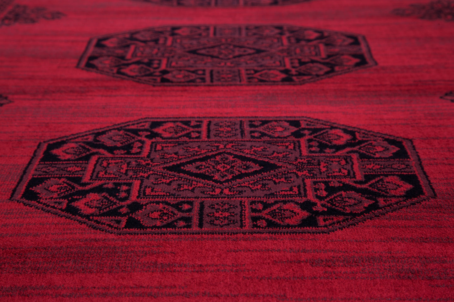 Bijan Border Red and Black Viscose Area Rug 8x10