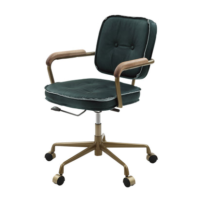 ACME Siecross Office Chair, Emerald Green Leather 93171