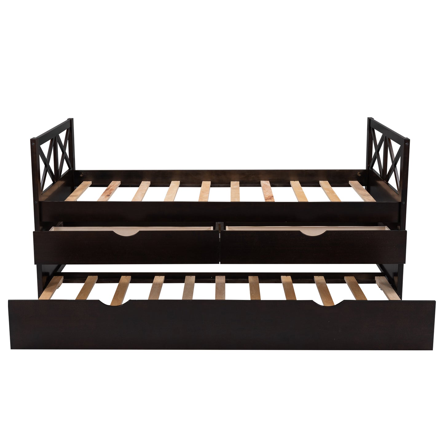 Multi-Functional Daybed with Drawers and Trundle, Espresso