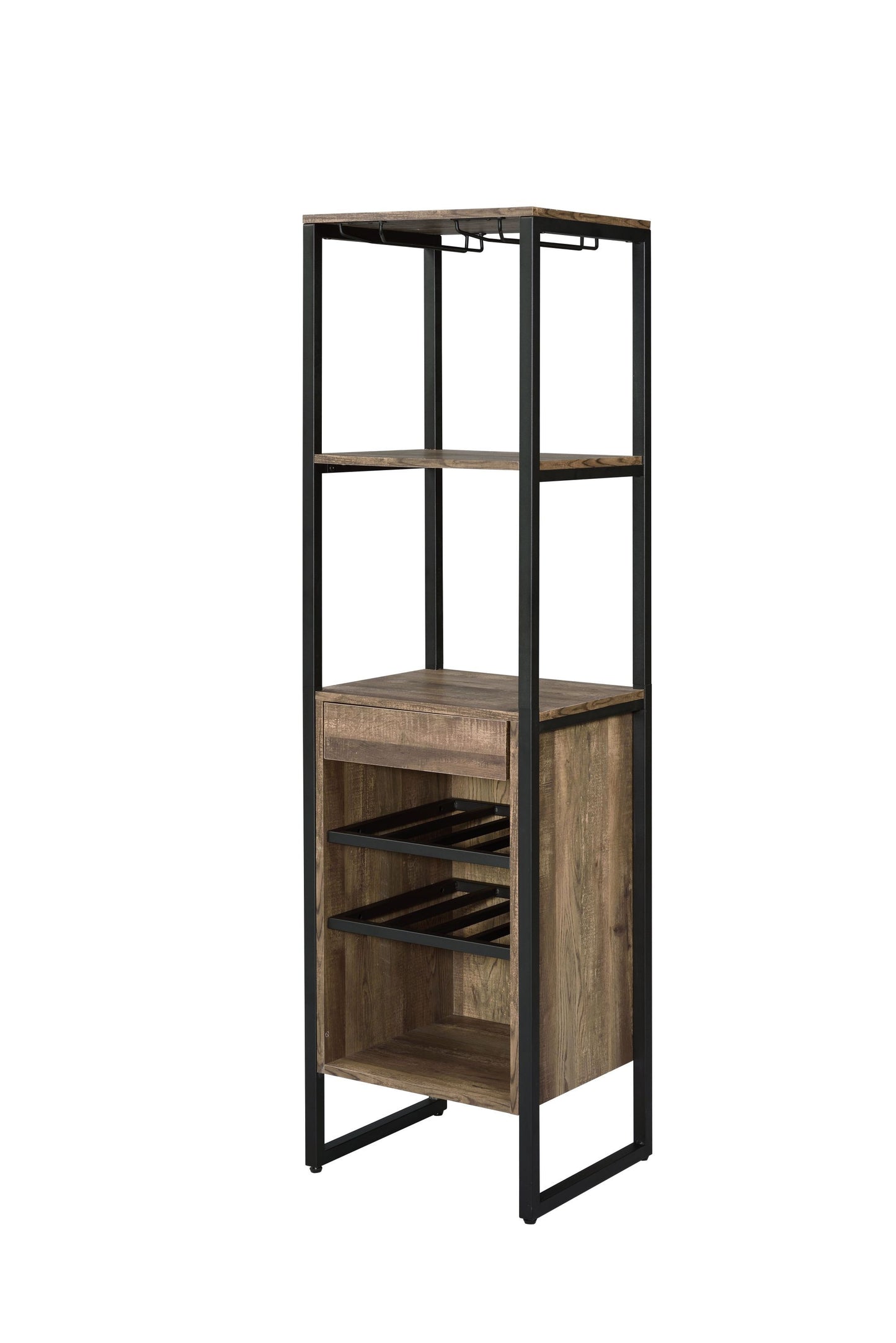 ACME NarikWine Rack in Weathered Oak 97800