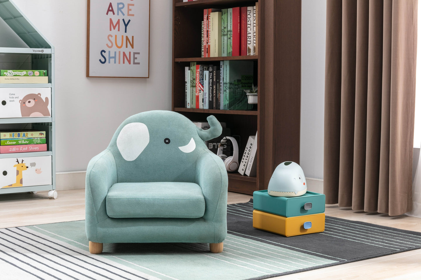 Beautiful Kids Chair 1pc Elephant Grey