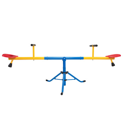 360-Degree Rotation Seesaw, Indoor Outdoor Teeter Totter, Kids Playground Equipment for Backyard