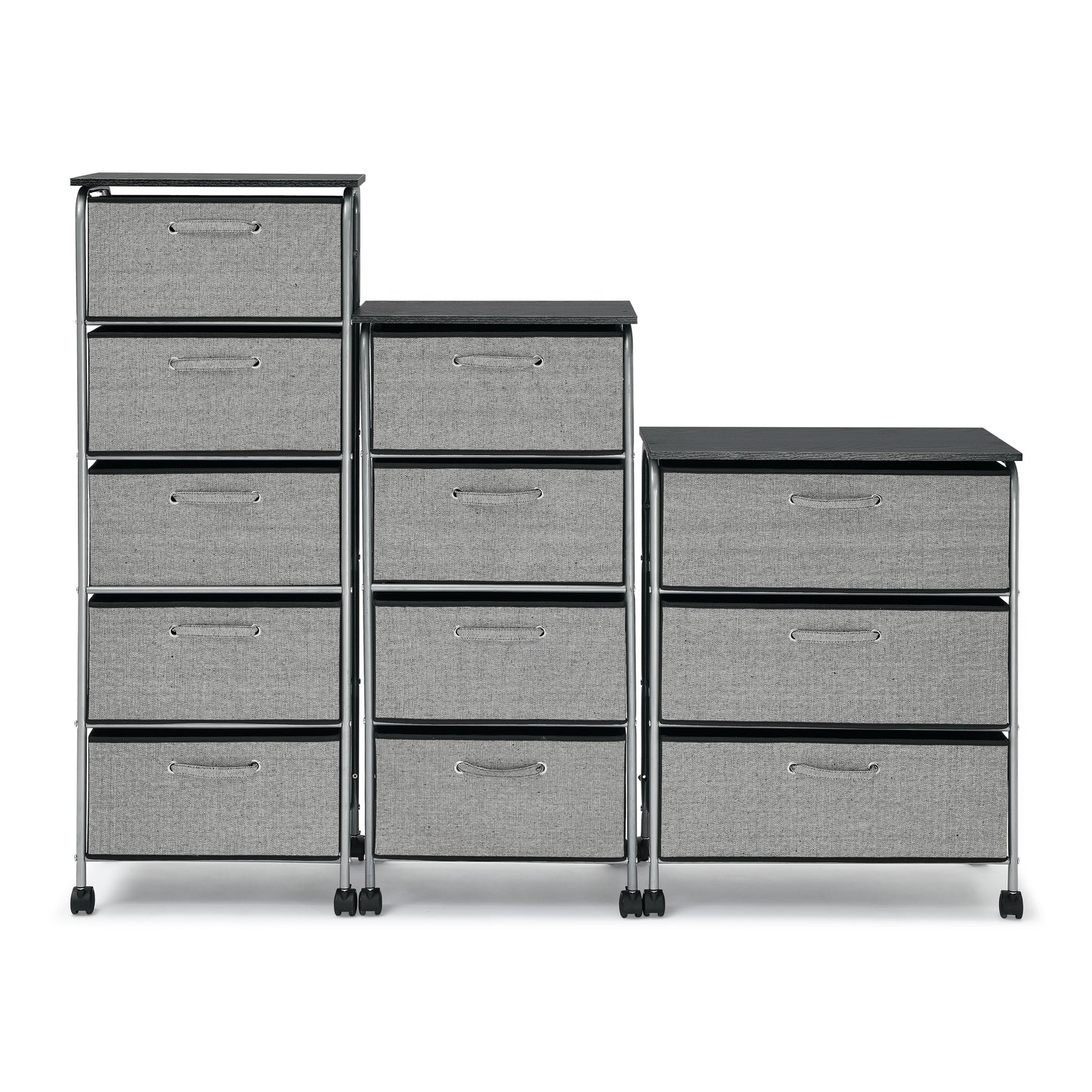 3 Drawers Fabric Dresser Storage Tower Shelves with MDF Top, Organizer Unit for Bedroom, Closet, Entryway, Hallway, Nursery Room, Office Organization, Grey （23.5“x12”x30“）
