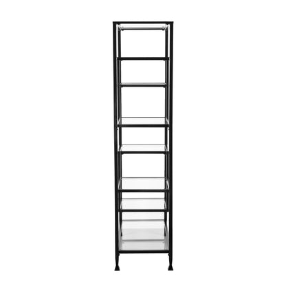 Jaymes Metal/Glass Asymmetrical Étagère/Bookcase