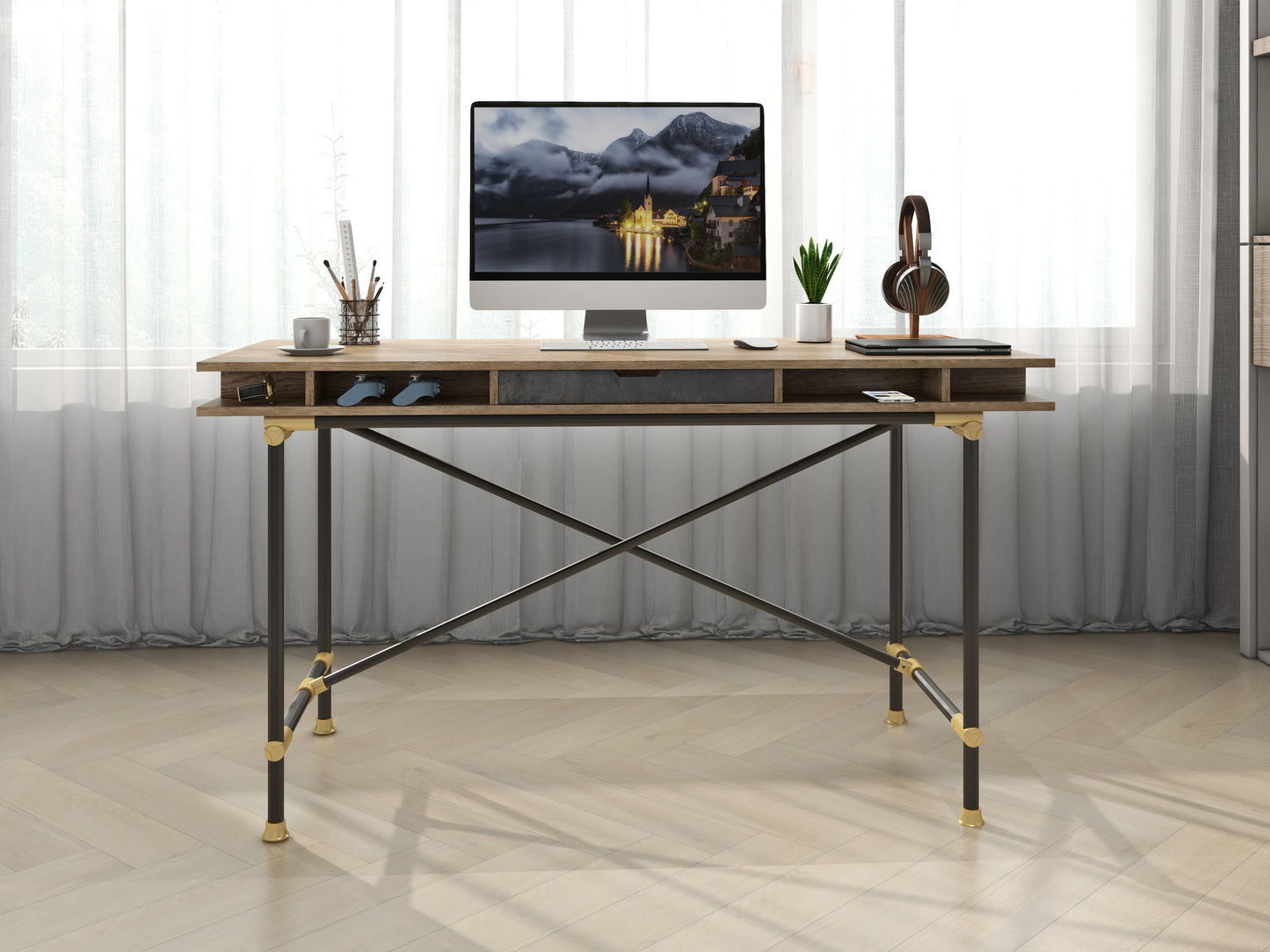 LD-06C Table Tobacco Wood Office Table fot Home Working