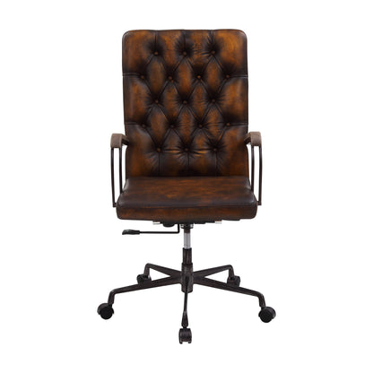 ACME Noknas Office Chair, Brown Lether 93175