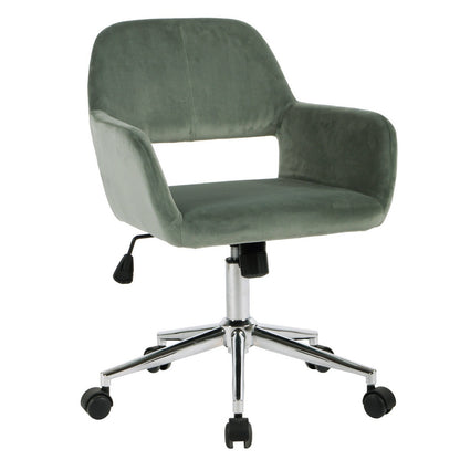 Velvet Upholstered Adjustable Swivel Office Chair, CACTUS