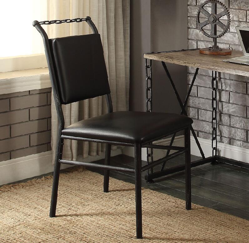 ACME Jodie Chair in Black PU & Antique Black 92249