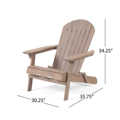 Milan Outdoor Acacia Folding Gray Adirondack Chair