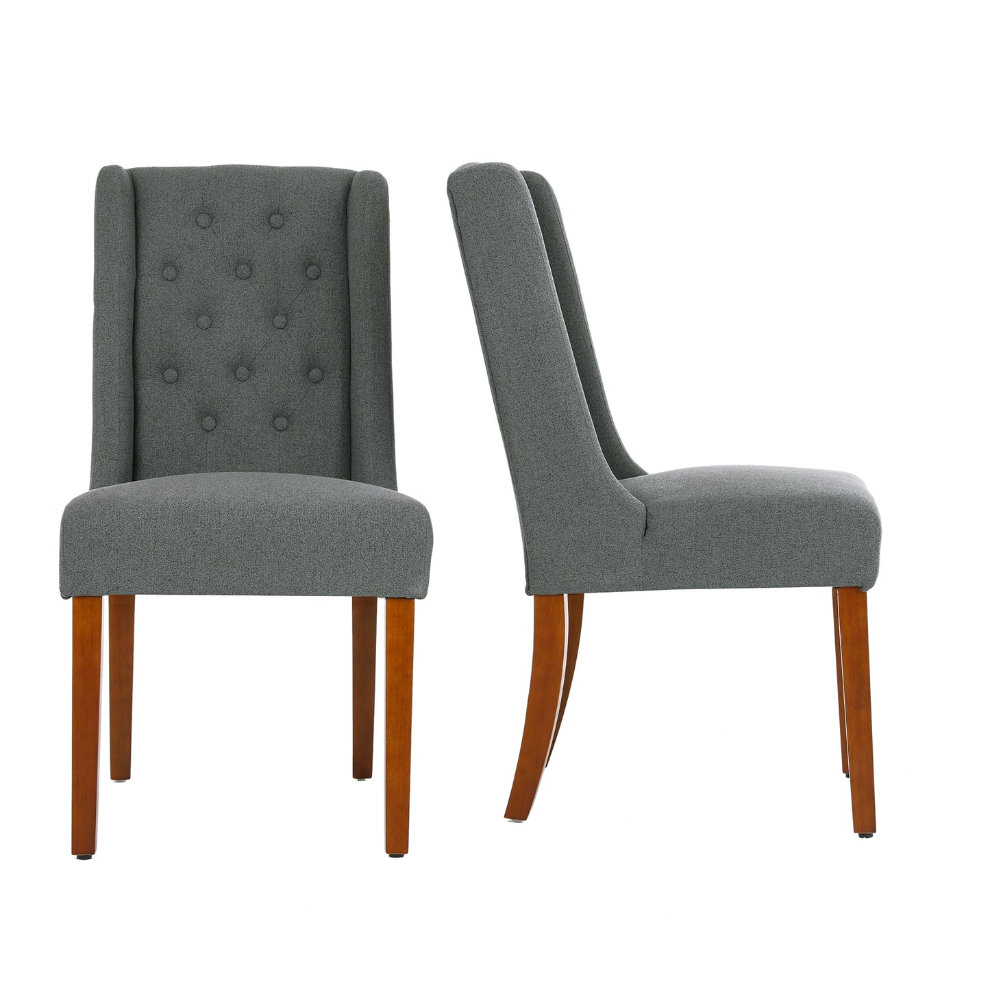 Tufted Parsons Chair  (Set of 2), Gray