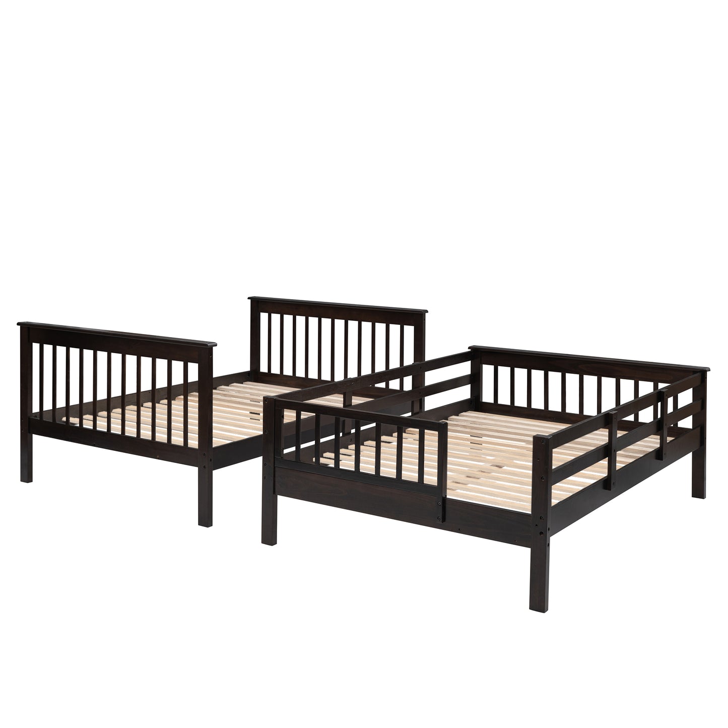 Stairway Full-Over-Full Bunk Bed with Storage and Guard Rail for Bedroom, Dorm, Espresso (OLD SKU:LP000110AAP)