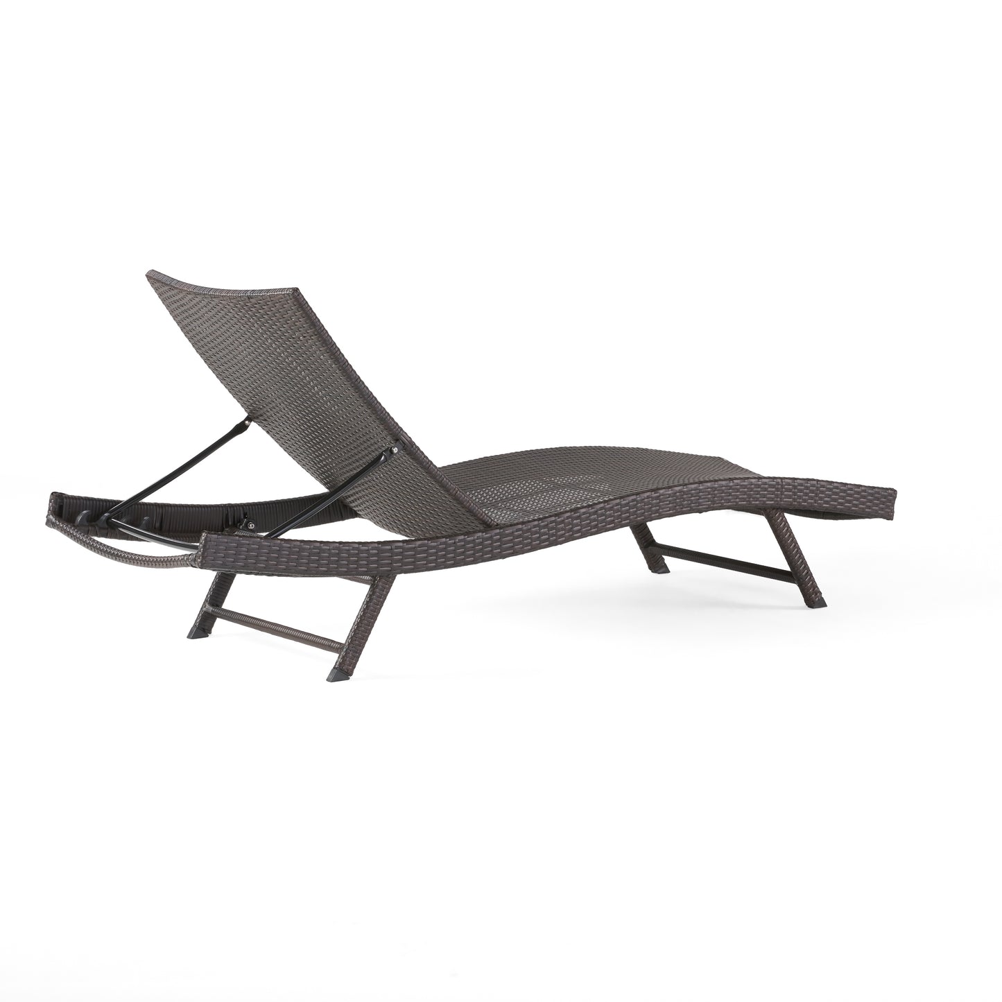 Eliana Outdoor Brown Wicker Adjustable Chaise Lounge Chair  Set of 2