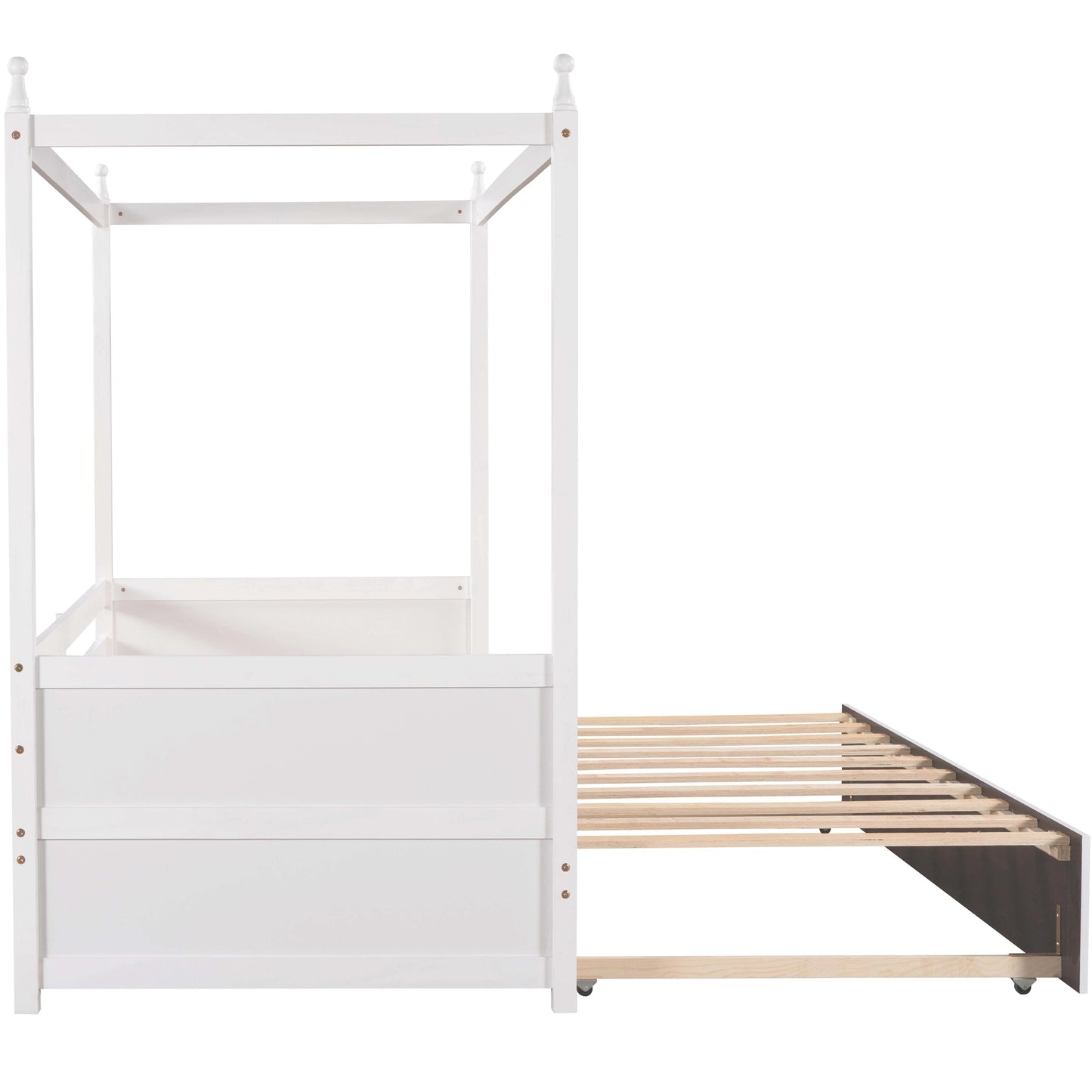 Twin Size Canopy Daybed or Pull-out Platform Bed, White