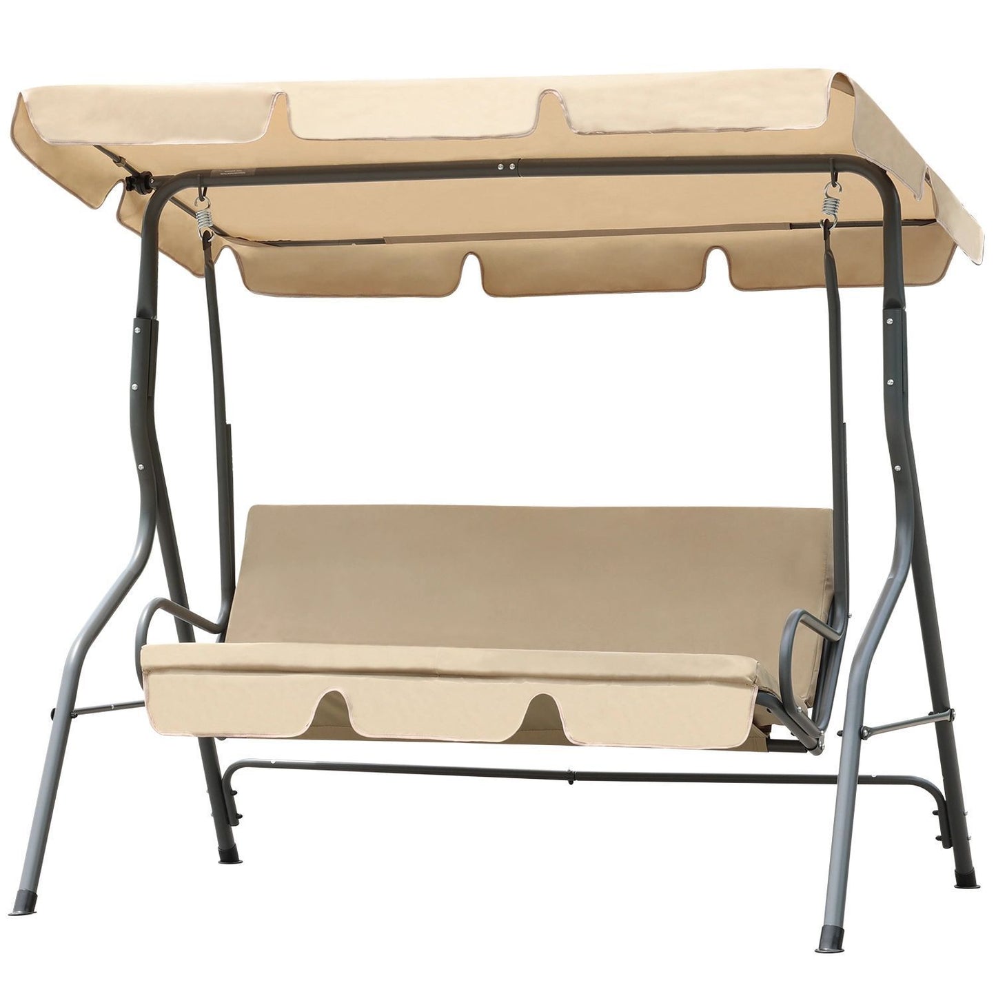 Outdoor 3 Person Patio Swing Seat with Adjustable Canopy for Patio, Garden, Poolside, Balcony