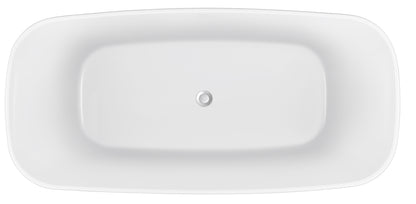 59" 100% Acrylic Freestanding Bathtub，Contemporary Soaking Tub，white bathtub