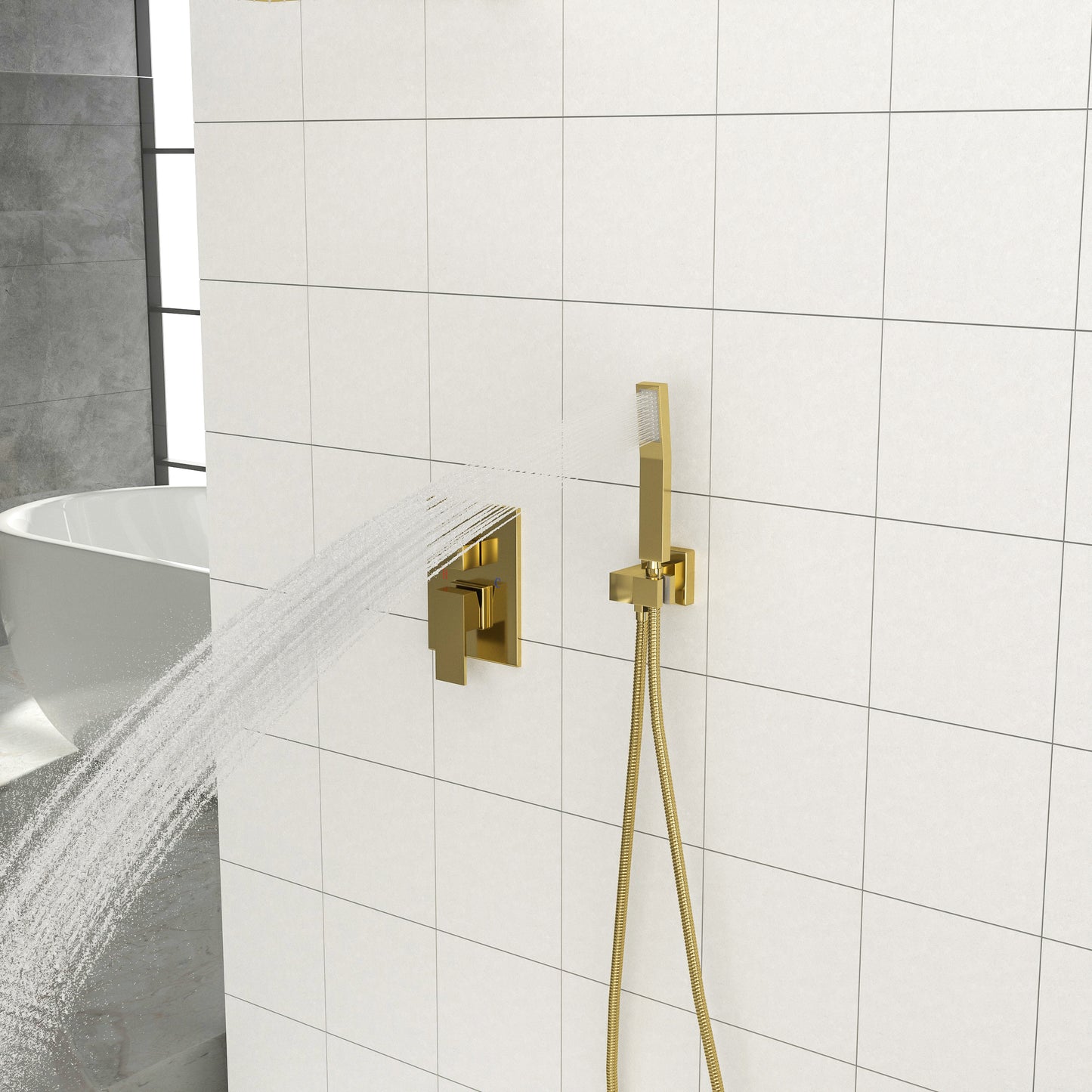 10" Rain Shower Head Systems, Gold,Wall Mounted shower