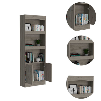 Shell Beach 1-Drawer 3-Shelf Bookcase Light Grey