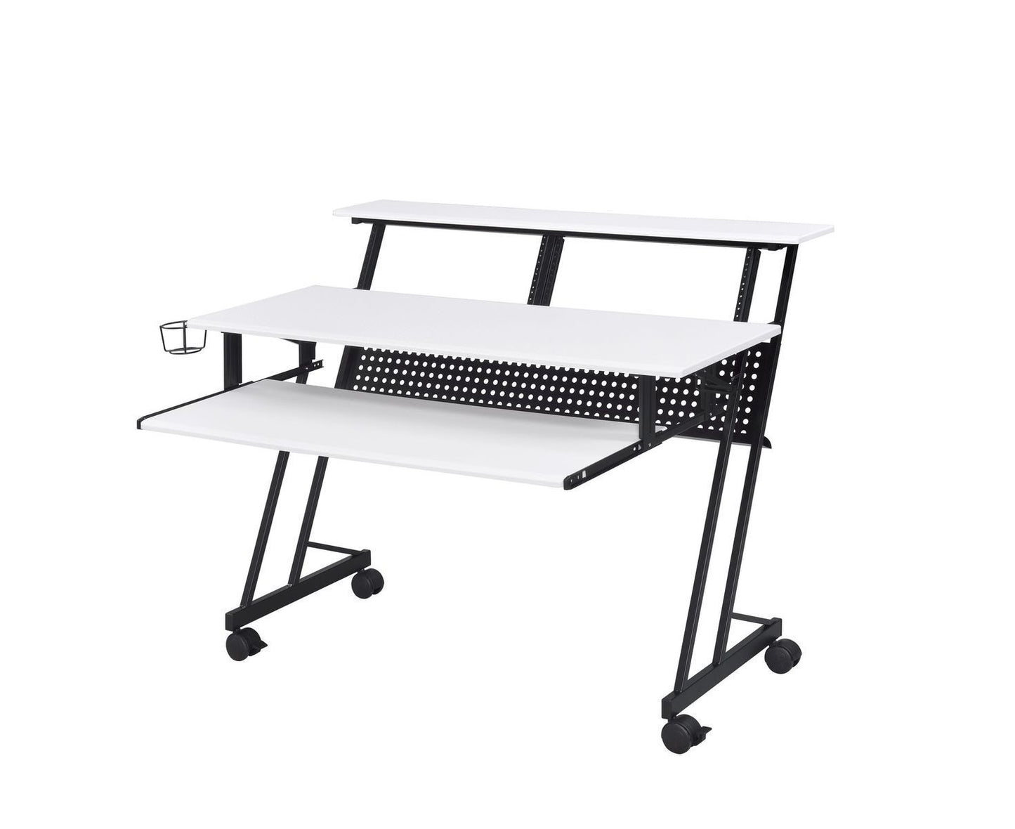 ACME Suitor Computer Desk, White & Black 92902