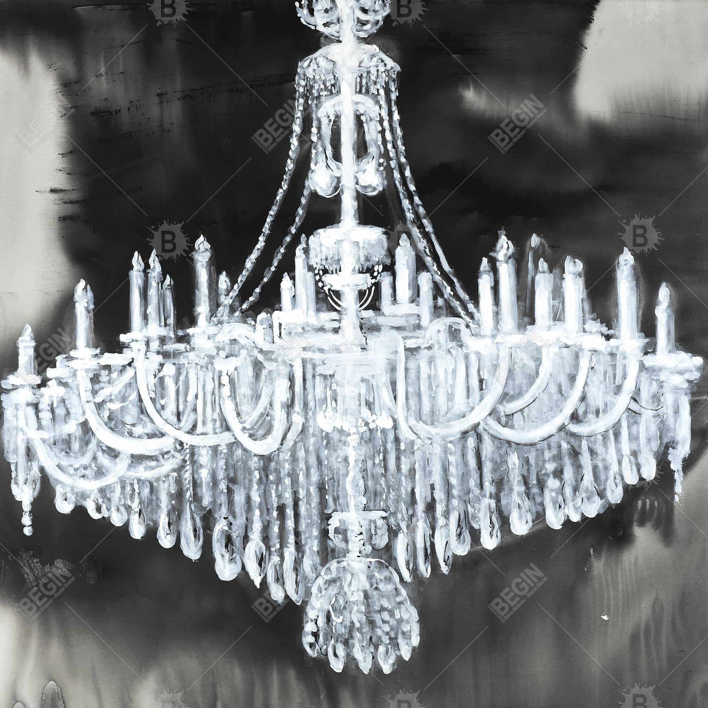 Glam chandelier - 08x08 Print on canvas