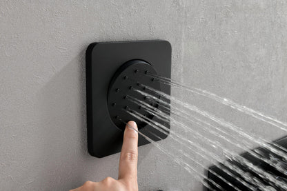 Wall Mounted Waterfall Rain Shower System With 3 Body Sprays & Handheld Shower