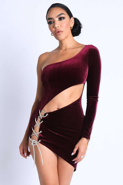 One Shoulder Unbalance Dress