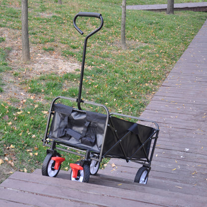 Folding Wagon Garden Shopping Beach Cart (black)