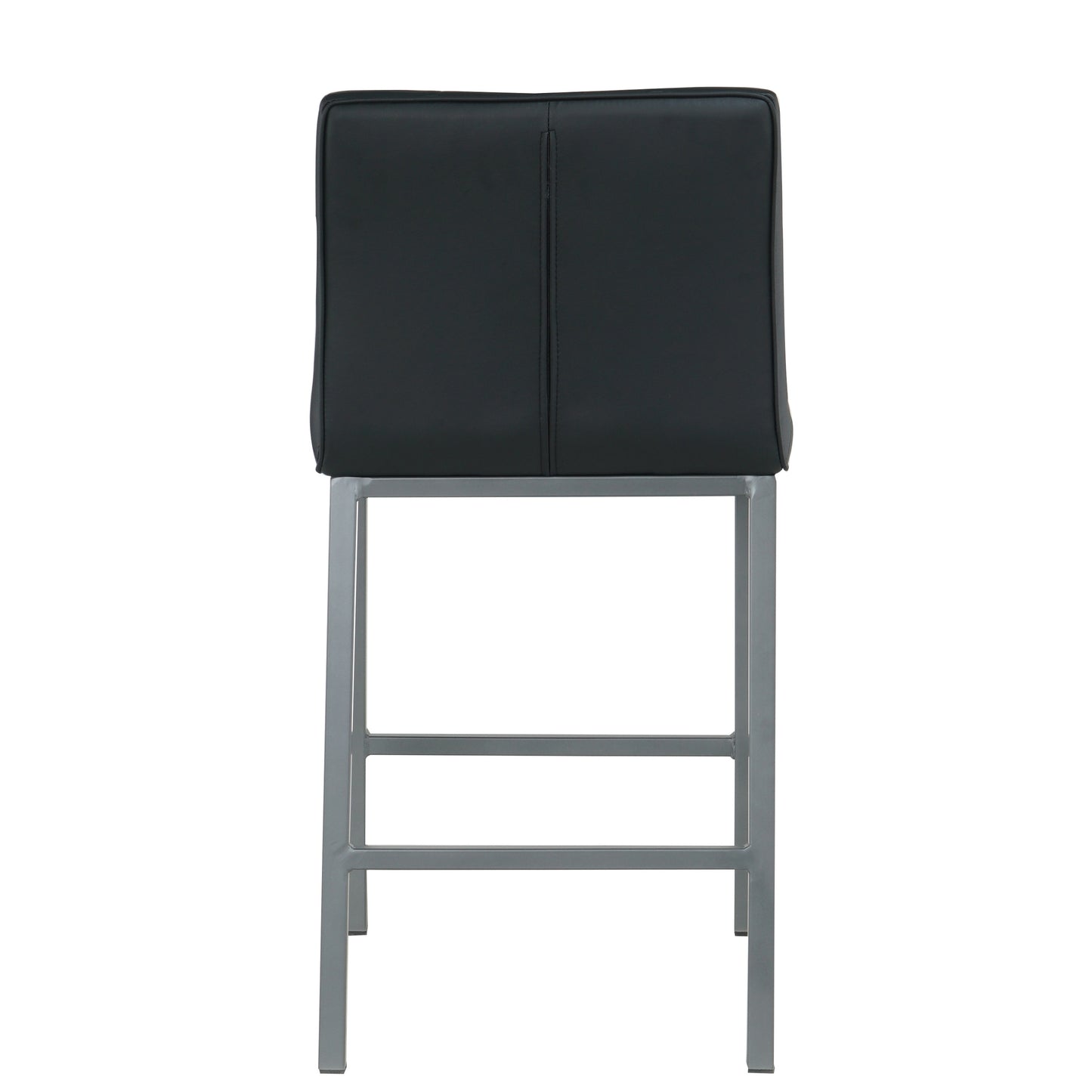 Cheap Modern Design High Counter Stool metal legs Kitchen Restaurant black pu Bar Chair(set of 2)