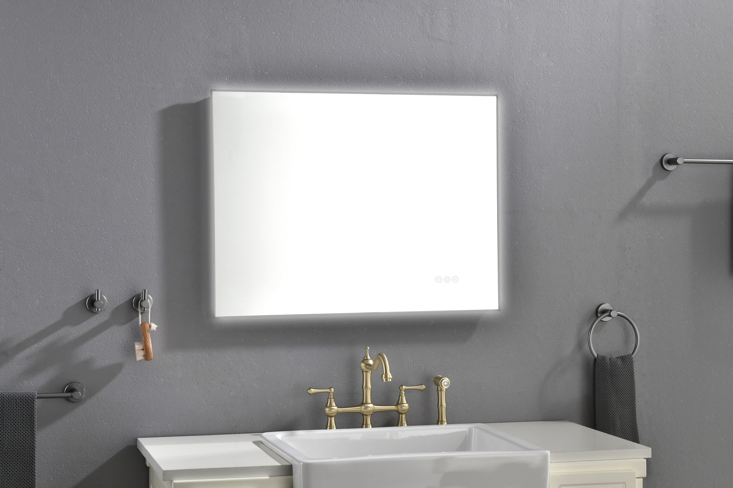 32x 24Inch LED Mirror Bathroom Vanity Mirror with Back Light, Wall Mount Anti-Fog Memory Large Adjustable Vanity Mirror