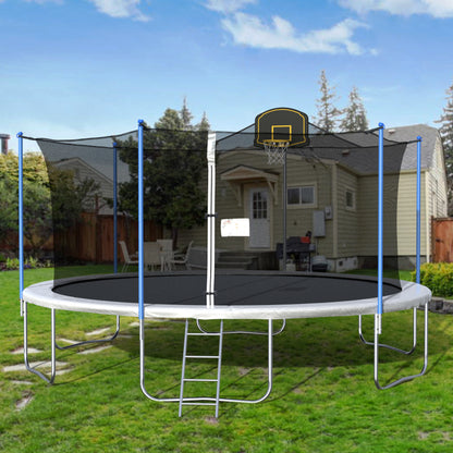 16FT TRAMPOLINE WITH ENCLOSURE NET AND LADDER-METAL