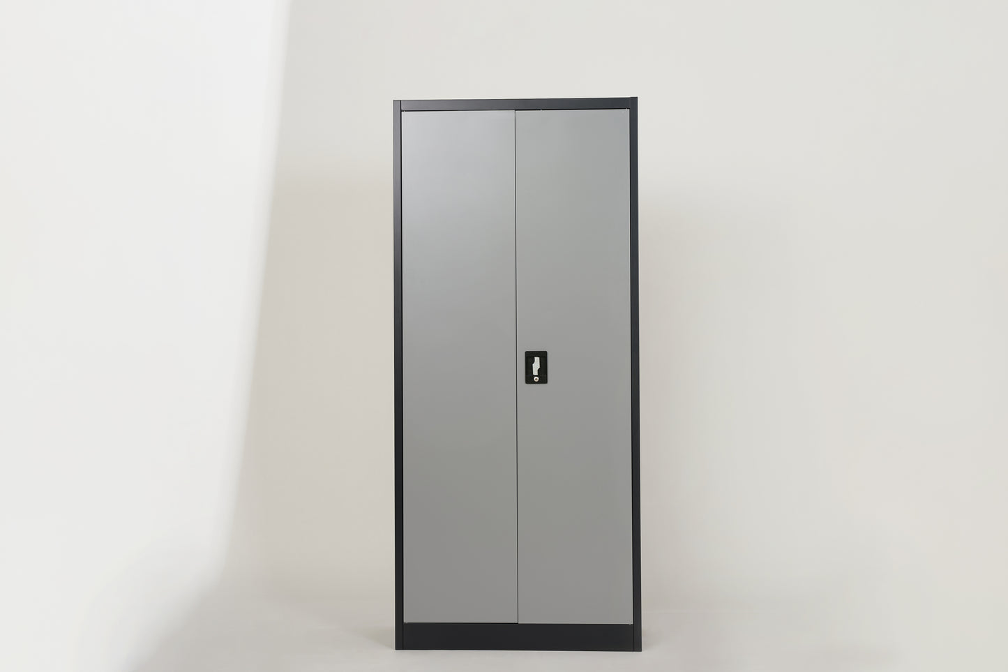 Metal Storage Cabinet with 2 Doors and 4 Shelves, Lockable Steel Storage Cabinet for Office, Garage, Warehouse,(Grey)