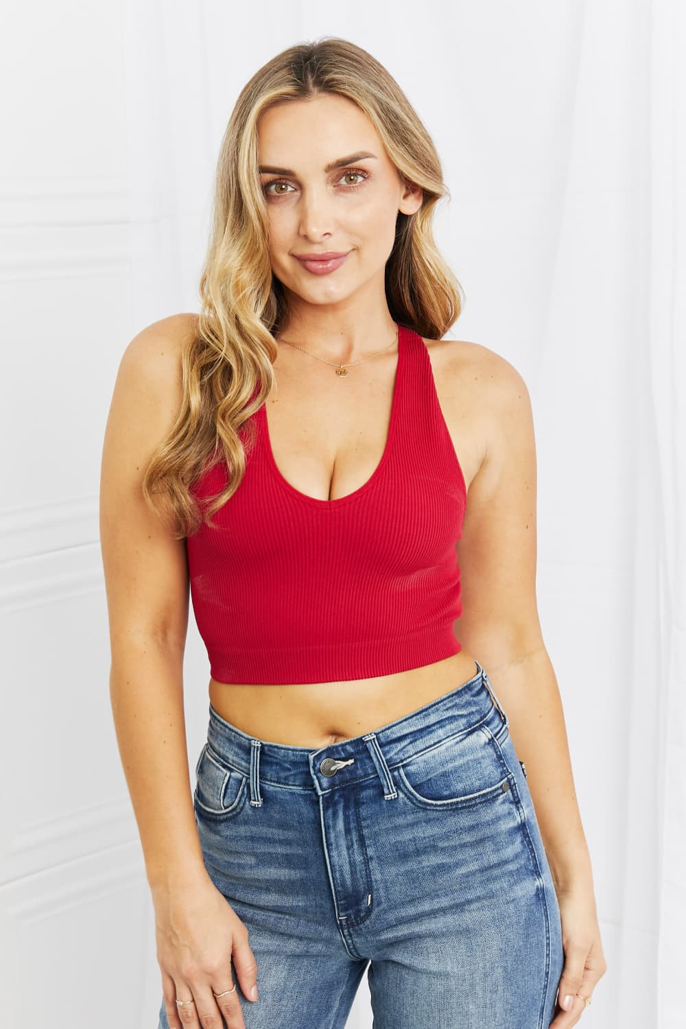 Zenana Adore Me Full Size Racerback Crop Top