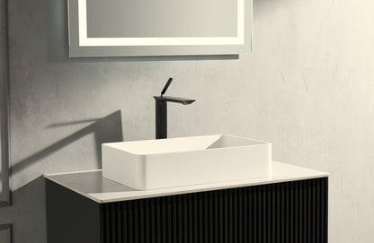 21.25'' x13.75''   Matte white Bathtoom Vessel Basin Artificial Stone Solid Surface Countertop Sink 540x350MM