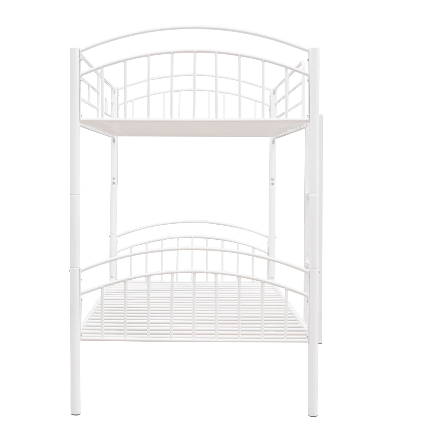 Twin Over Twin Metal Bunk Bed,Divided into Two Beds(White)（OLD SKU:MF280424AAK）