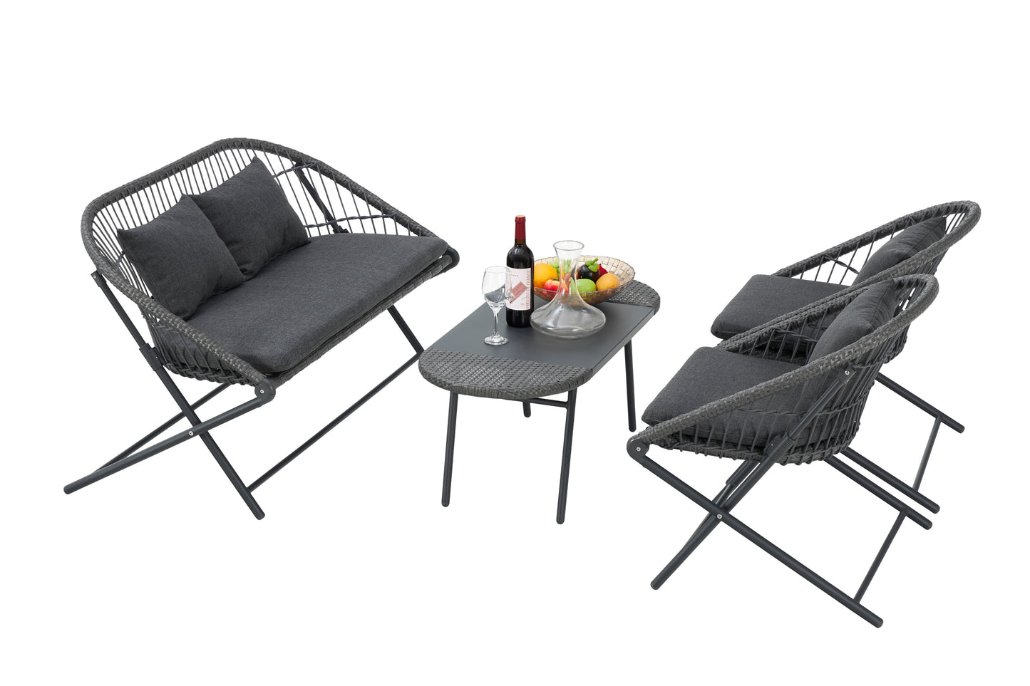 Patio wicker indoor outdoor sectional sofa set for patio porch garden