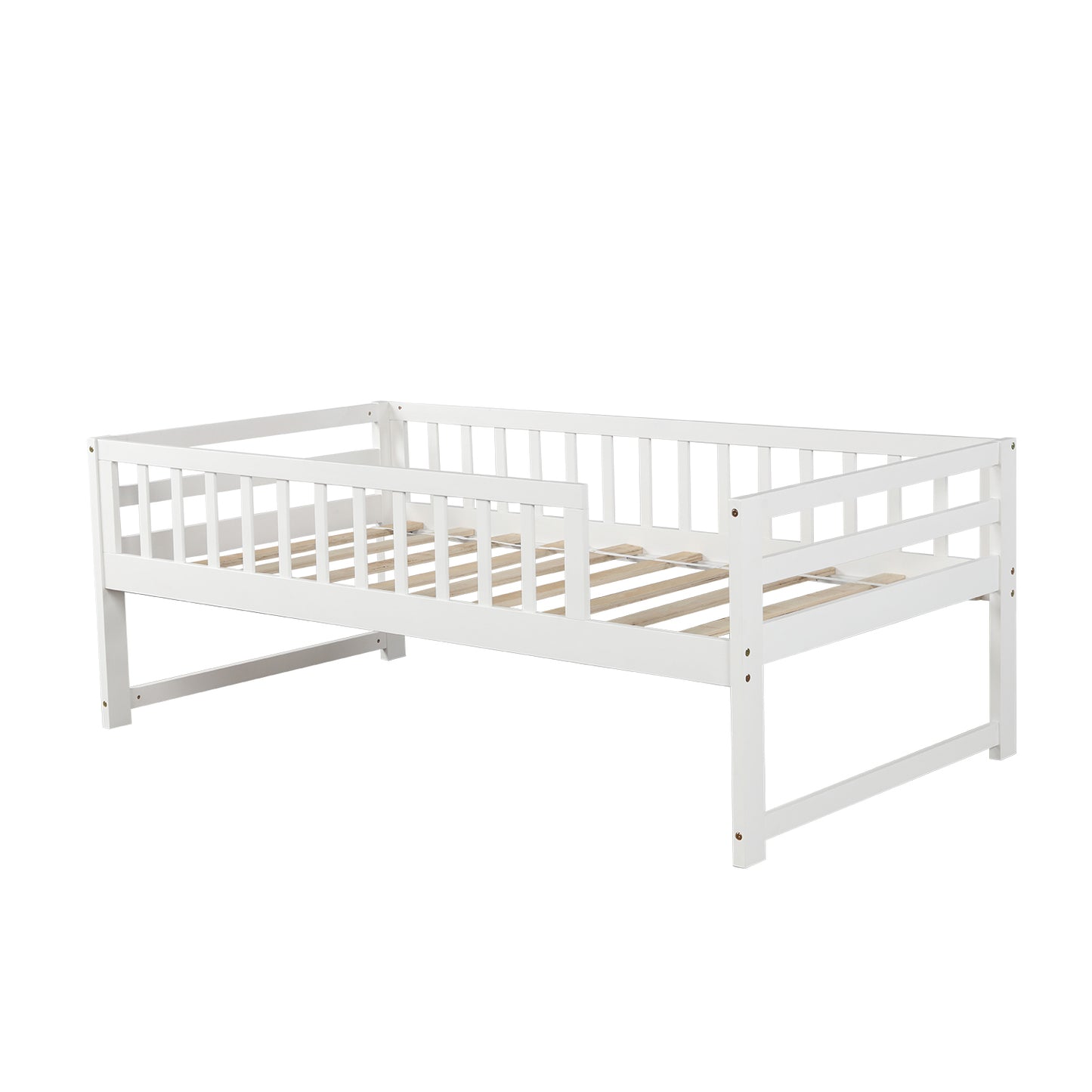 Orisfur. Twin Bunk Beds for Kids with Safety Rail and Movable Trundle bed