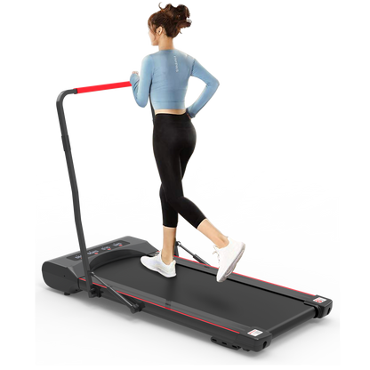 Under Desk Walking Pad Treadmill Foldable with Handlebar Remote Controll