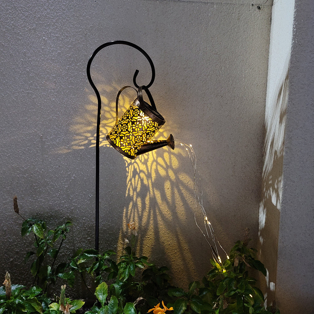 Outdoor Solar Garden Decoration Kettle Light 2 Pack,Warm White 3000K LED Lights, Water-proof, Window Grilles