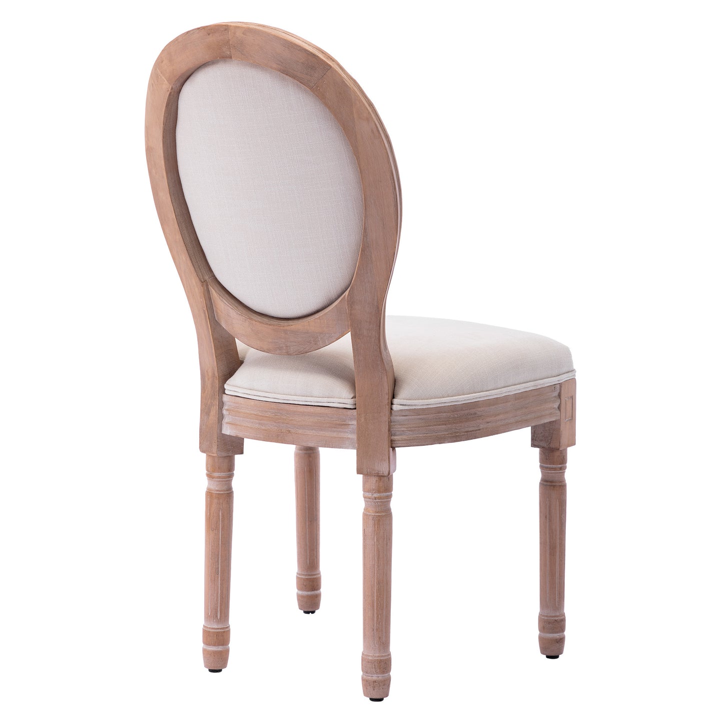 HengMing Upholstered Fabrice French Dining  Chair with rubber legs,Set of 2