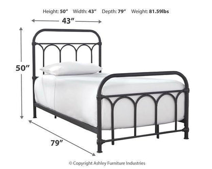 Ashley Nashburg Black Casual Twin Metal Bed B280-671
