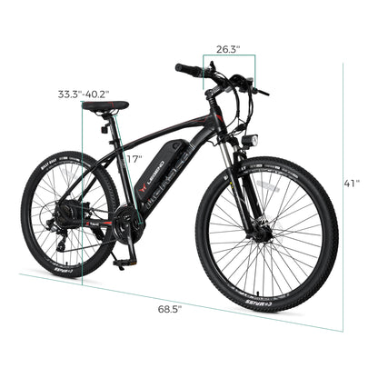 Electric Assist City Bike, Adult 26'' Ebike Hybrid Mountain Bicycles Electric Cruiser Bike with 350W Motor Removable 36V 10.4Ah Lithium Battery Aluminium Frame Commute Bike with Shimano 21 Speed Gears