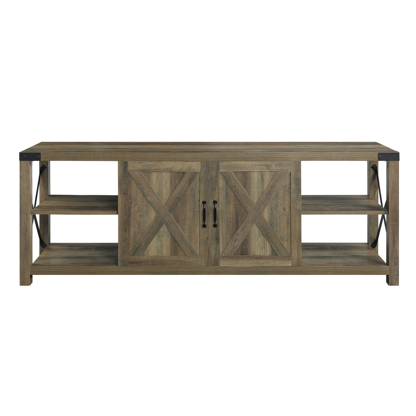 ACME Abiram TV Stand in Rustic Oak Finish LV01000