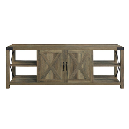 ACME Abiram TV Stand in Rustic Oak Finish LV01000