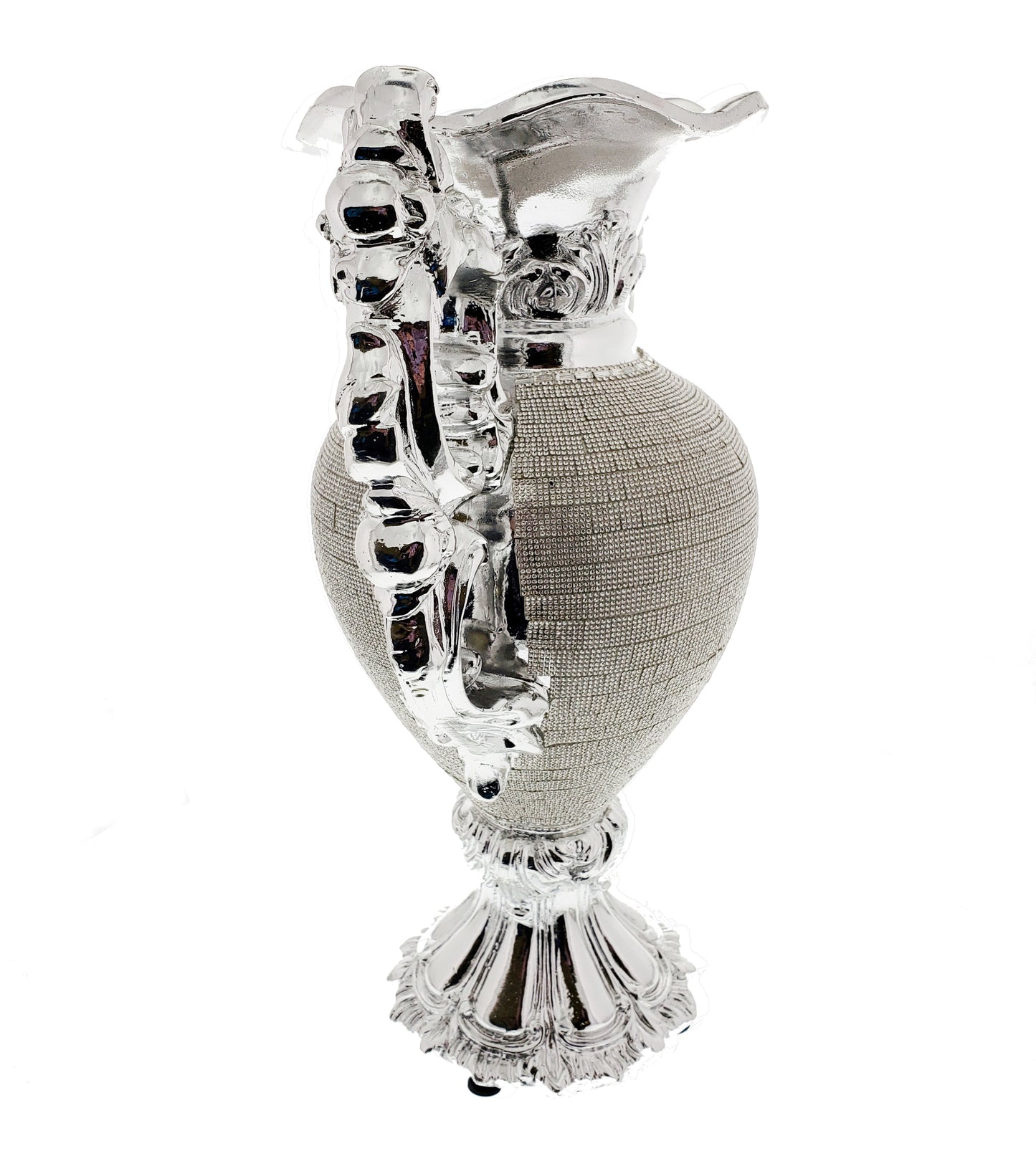 Ambrose Chrome Plated Crystal Embellished Ceramic Vase